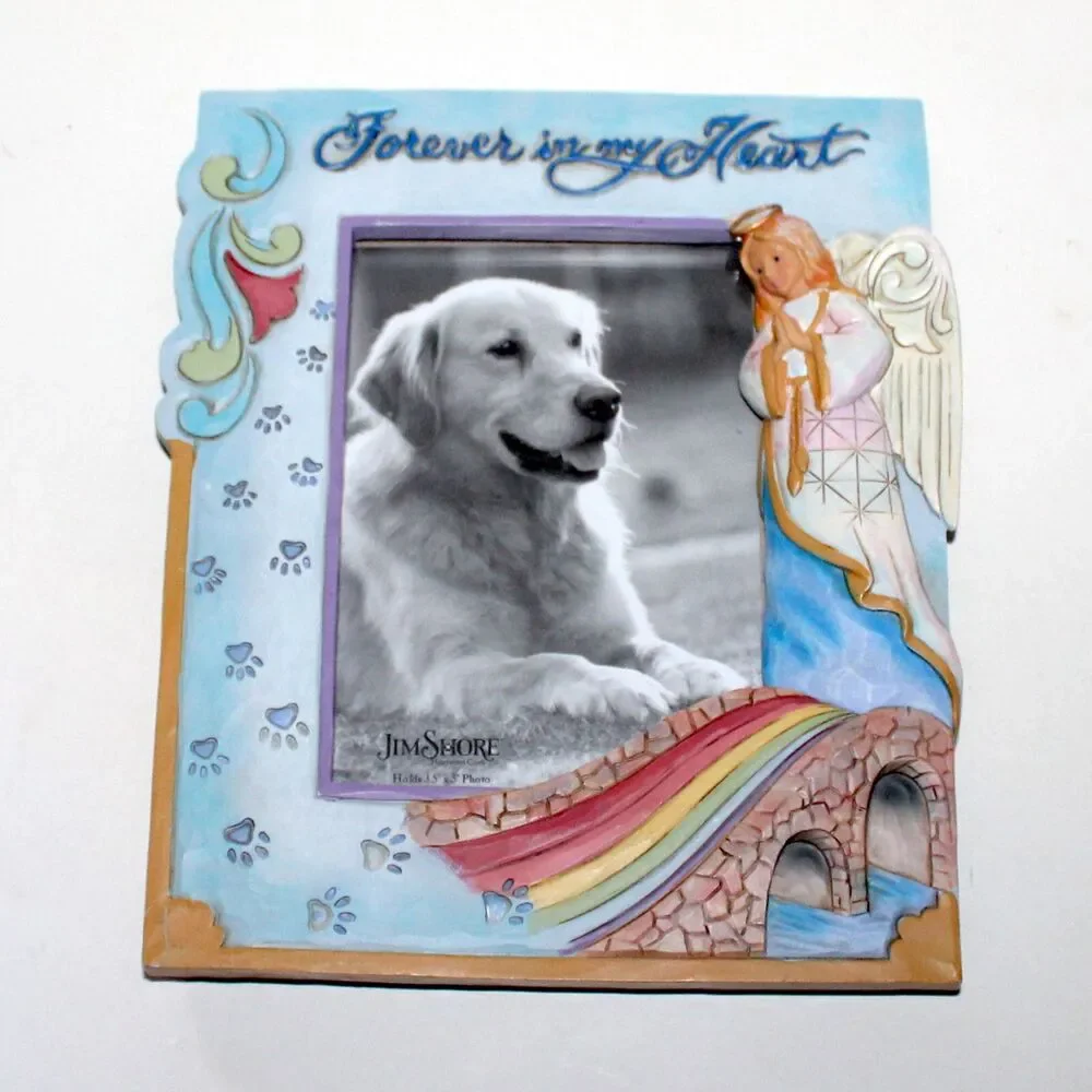 Jim Shore Rainbow Bridge Photo Frame Forever In My Heart 2022 dog pet angel
